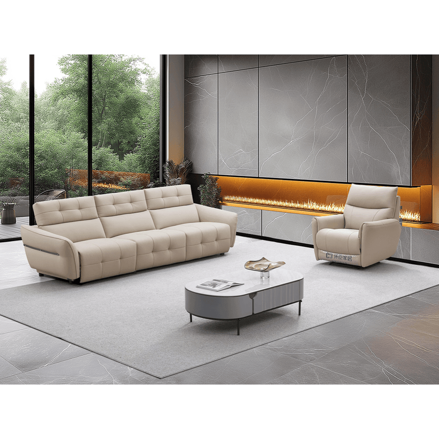 Ramith Genuine Leather Recliner Sofa - Maxi Home Furnishing