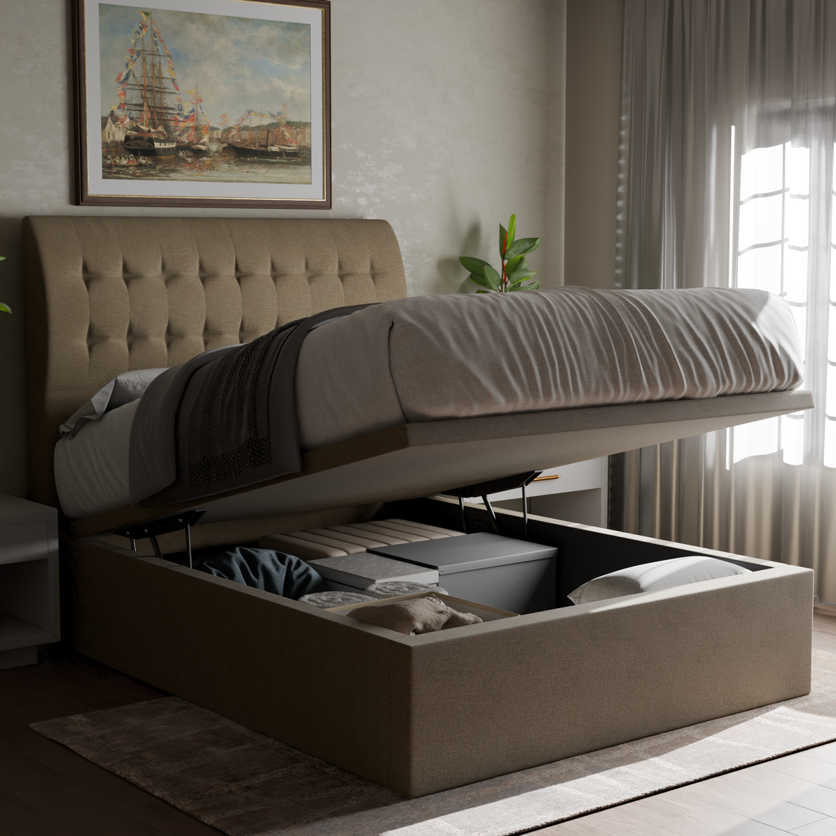 Orlando Fabric Storage Bed Frame