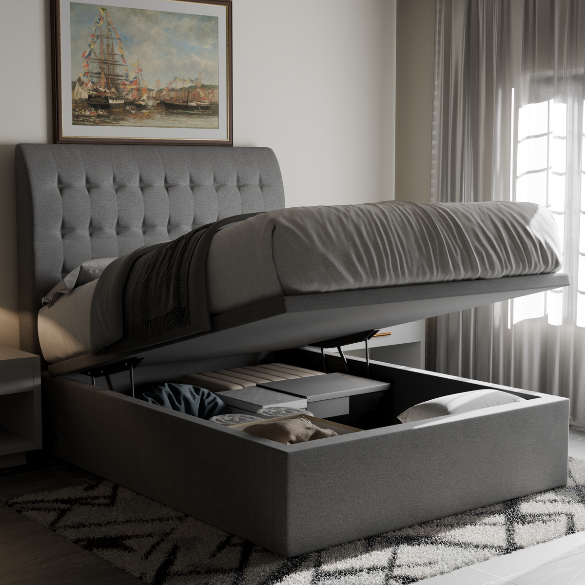 Orlando Fabric Storage Bed Frame