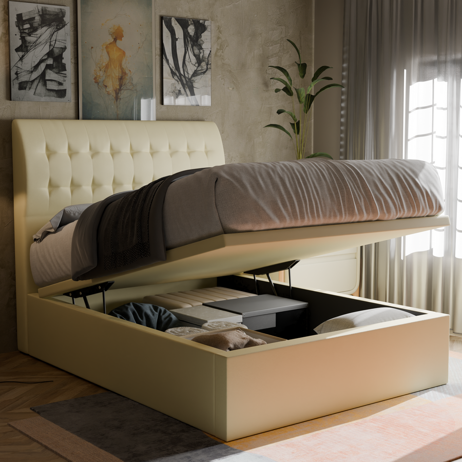 Orlando Faux Leather Storage Bed Frame