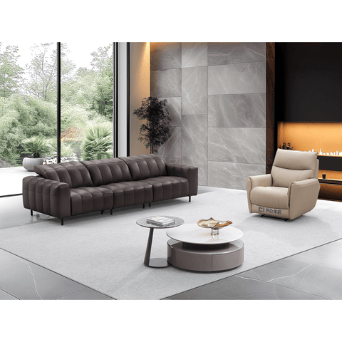 Vivianna Electric Extendable Seats Genuine Leather Sofa - Maxi Home Furnishing