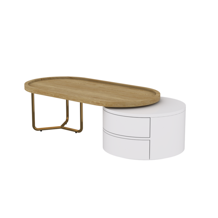 Freya Wooden Coffee Table with Drawers