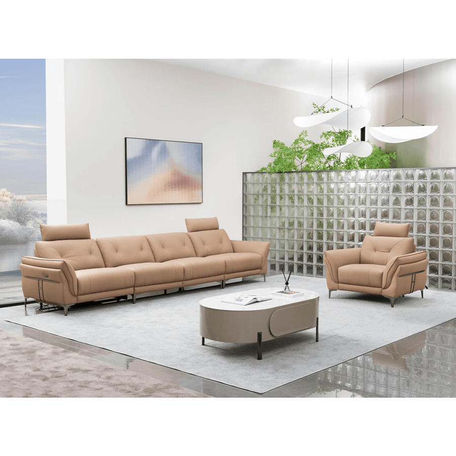 Pauletta Genuine Leather Recliner Sofa - Maxi Home Furnishing