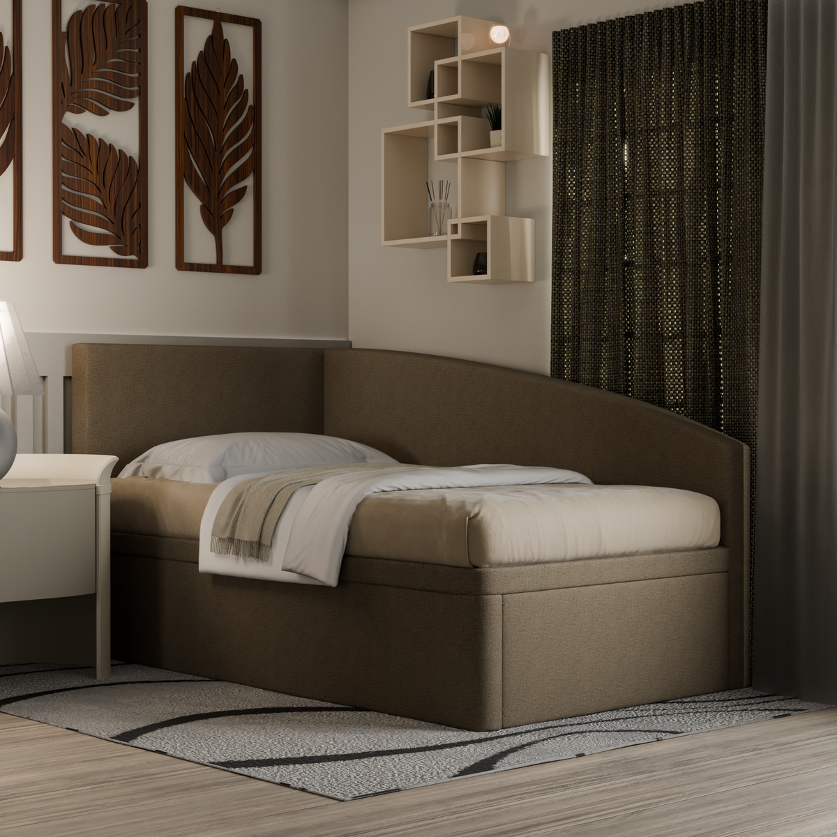 Elara Fabric Side Storage Daybed