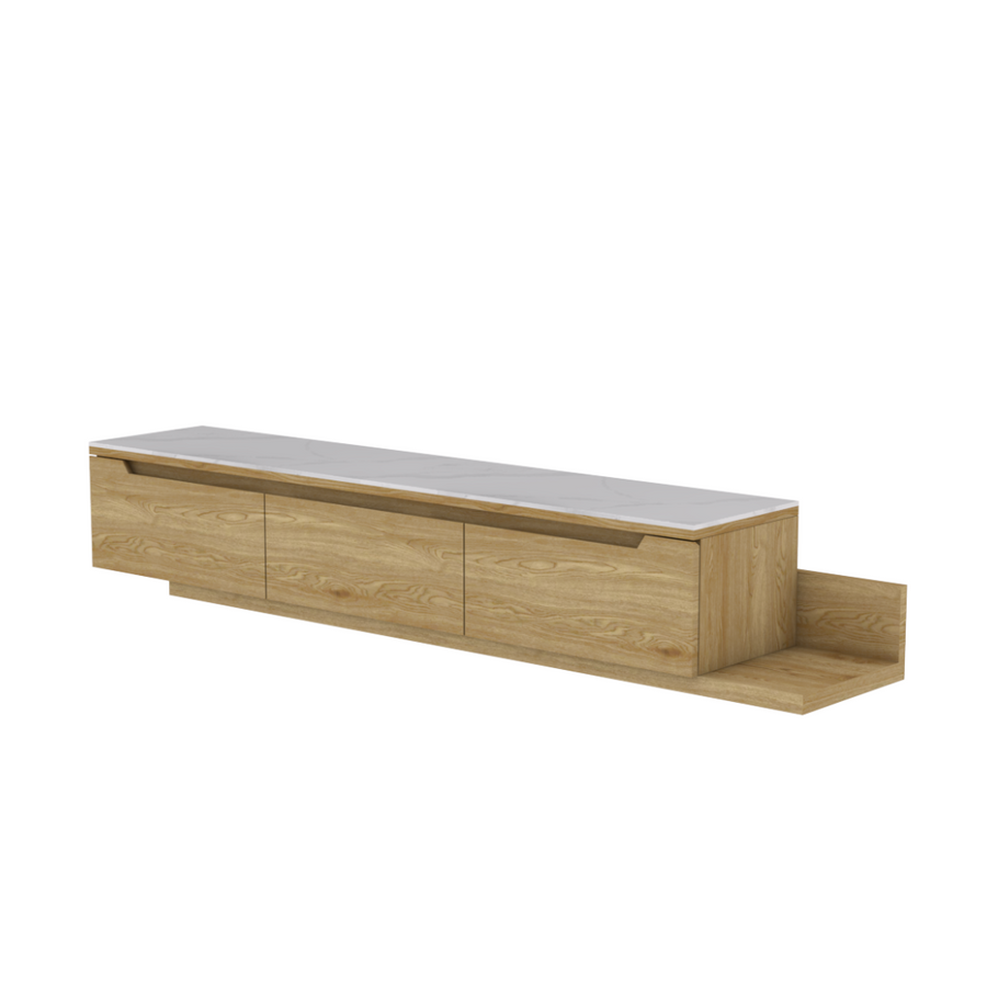 Aveline Extendable Wooden TV Console with Sintered Stone Top