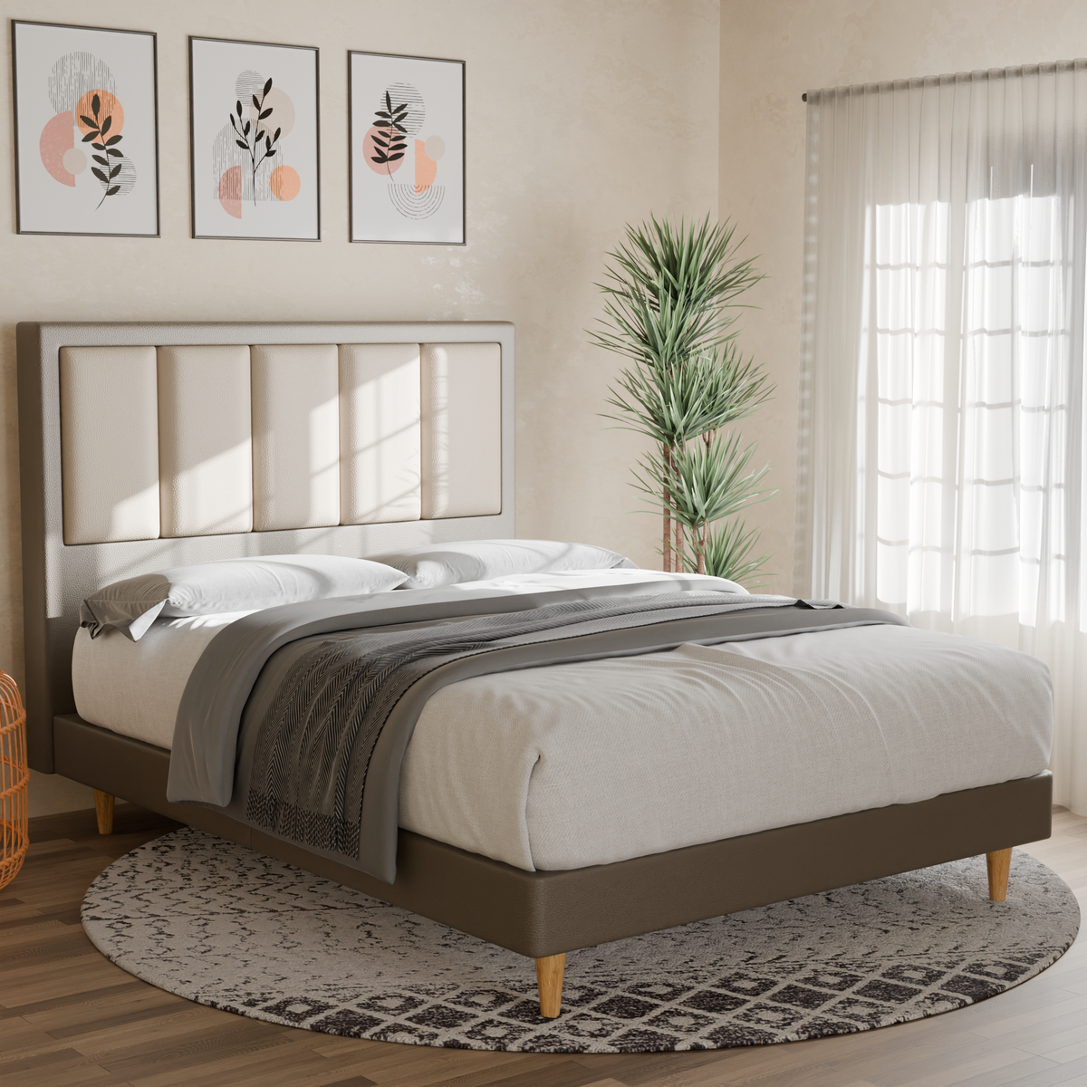 Torian Faux Leather Bed Frame