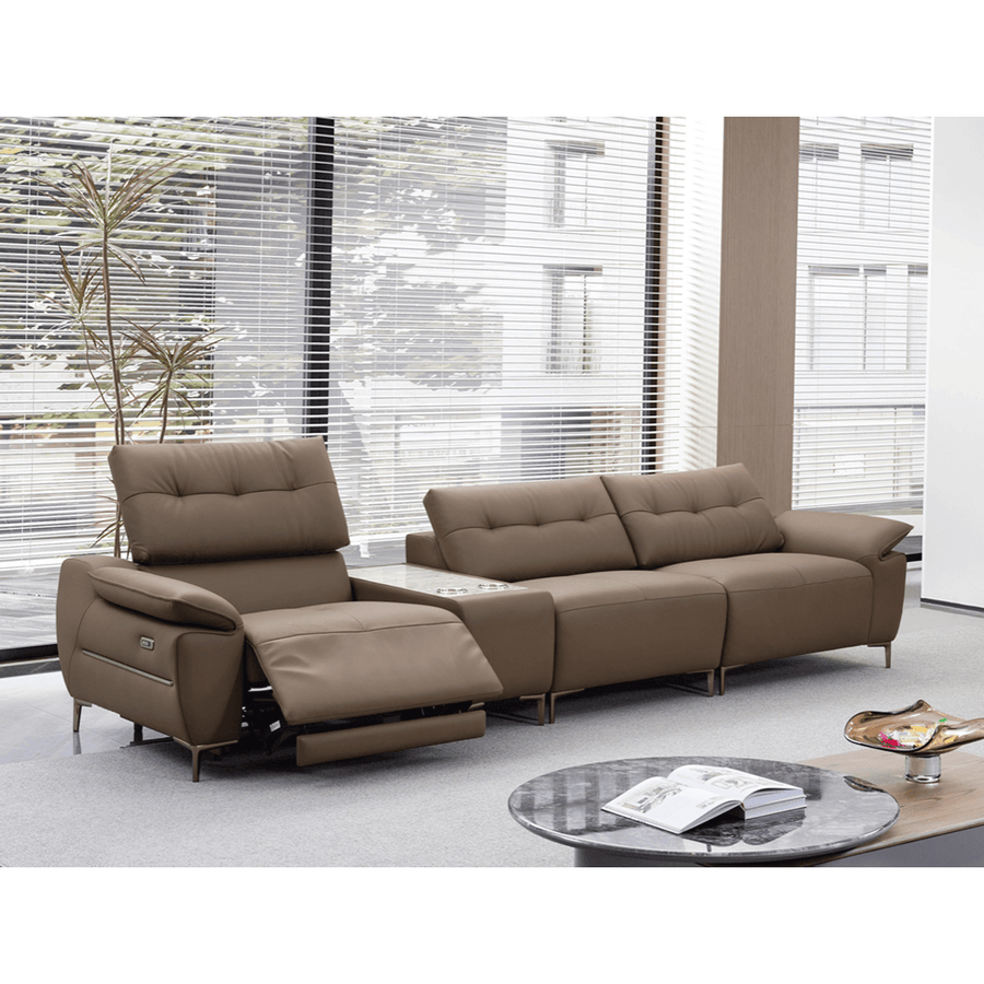 Quennel Genuine Leather Recliner Sofa - Maxi Home Furnishing