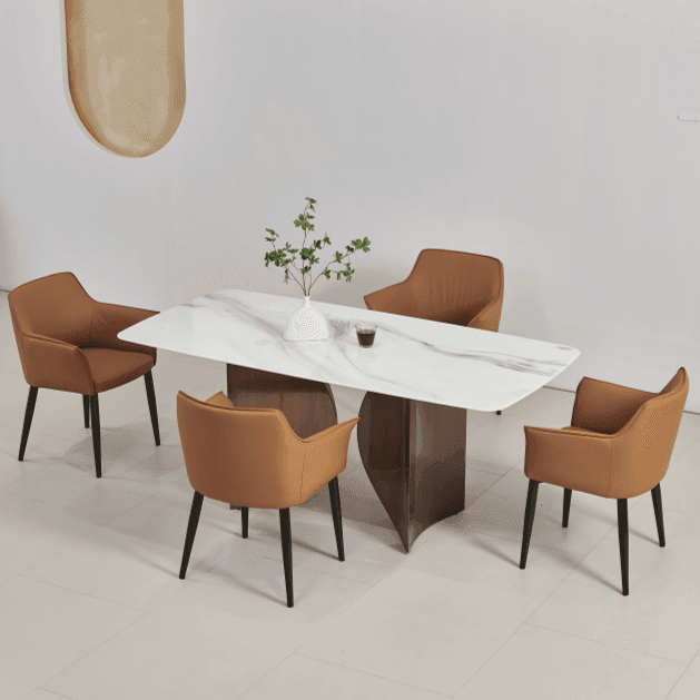 Luminosa Glossy Sintered Stone Dining Table - Maxi Home Furnishing