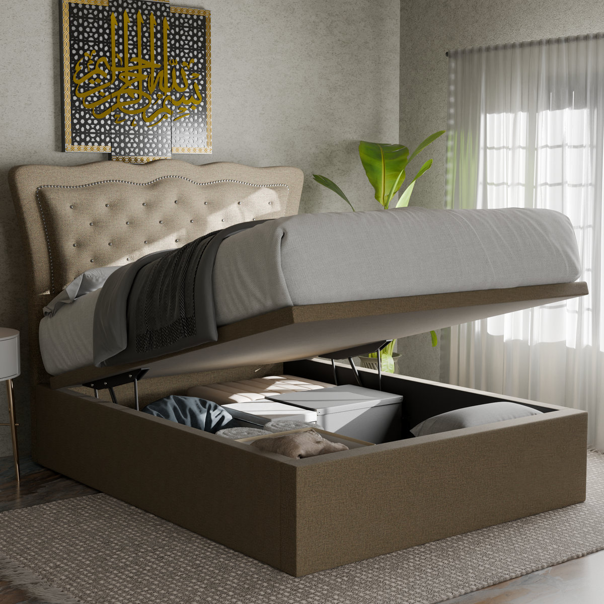 Cresson Fabric Storage Bed Frame