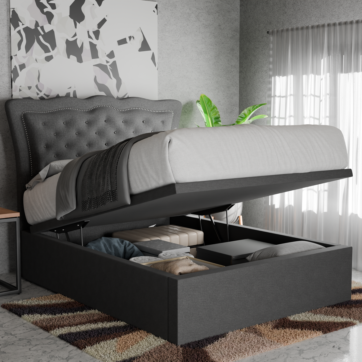 Cresson Fabric Storage Bed Frame