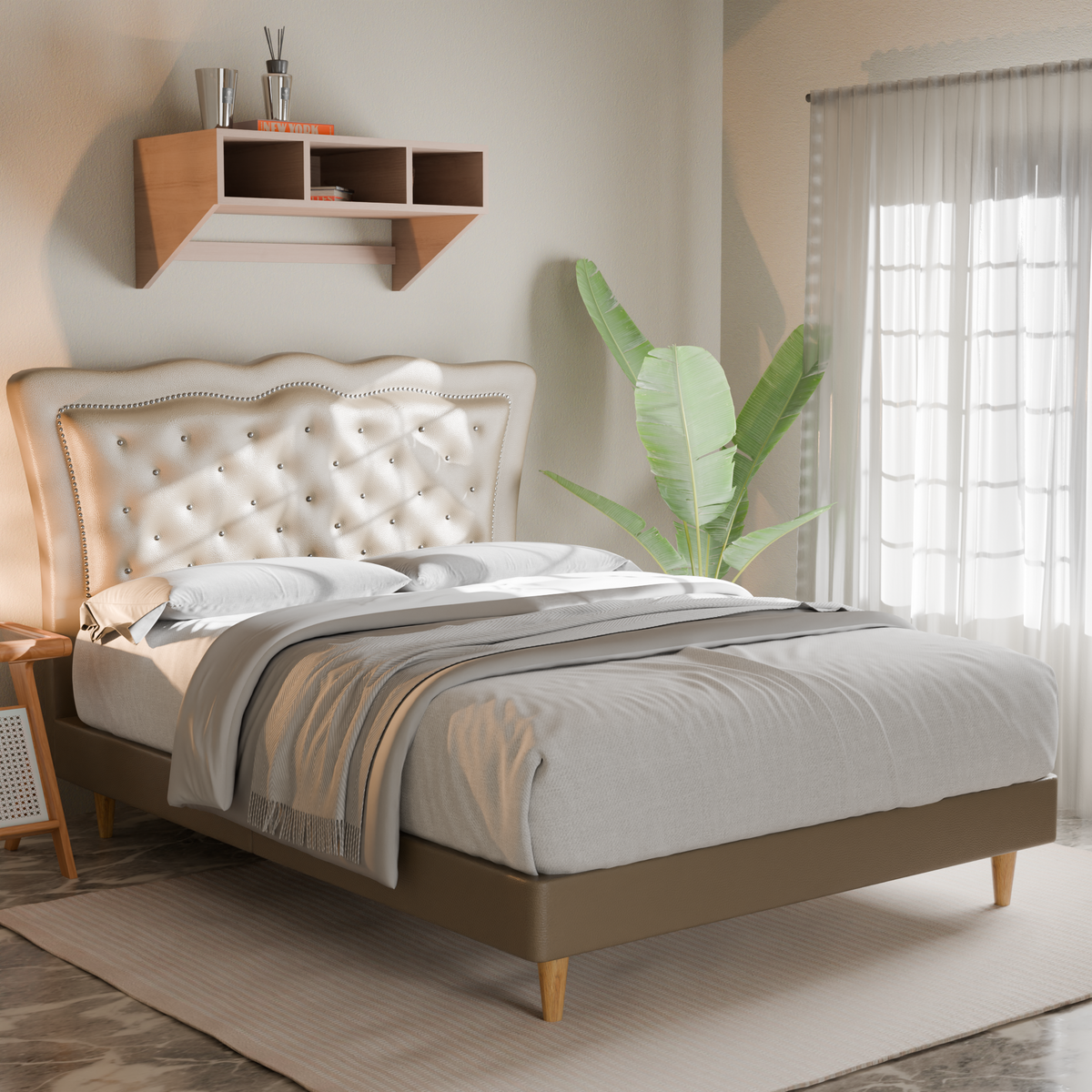 Cresson Faux Leather Bed Frame