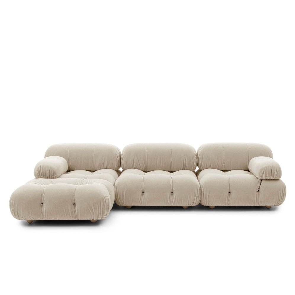 Fabiana Velvet Fabric Sofa in Cream