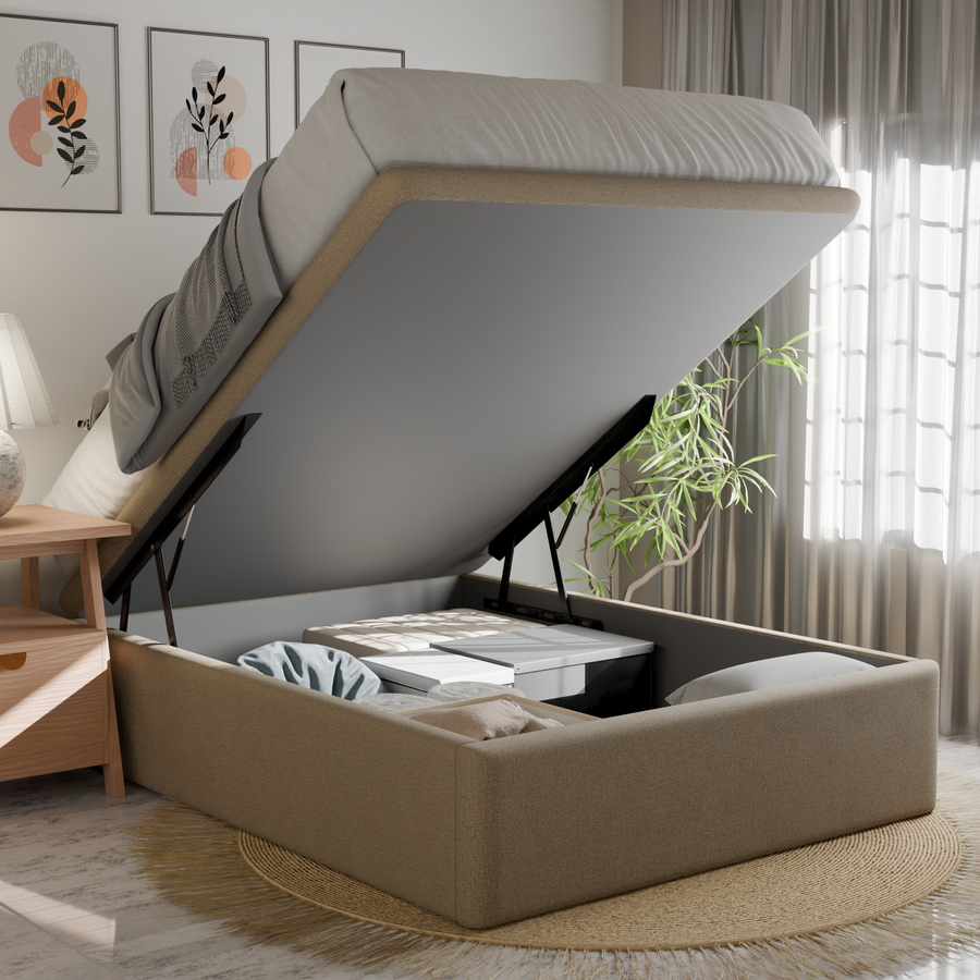 Maelis Fabric Storage Bed Frame