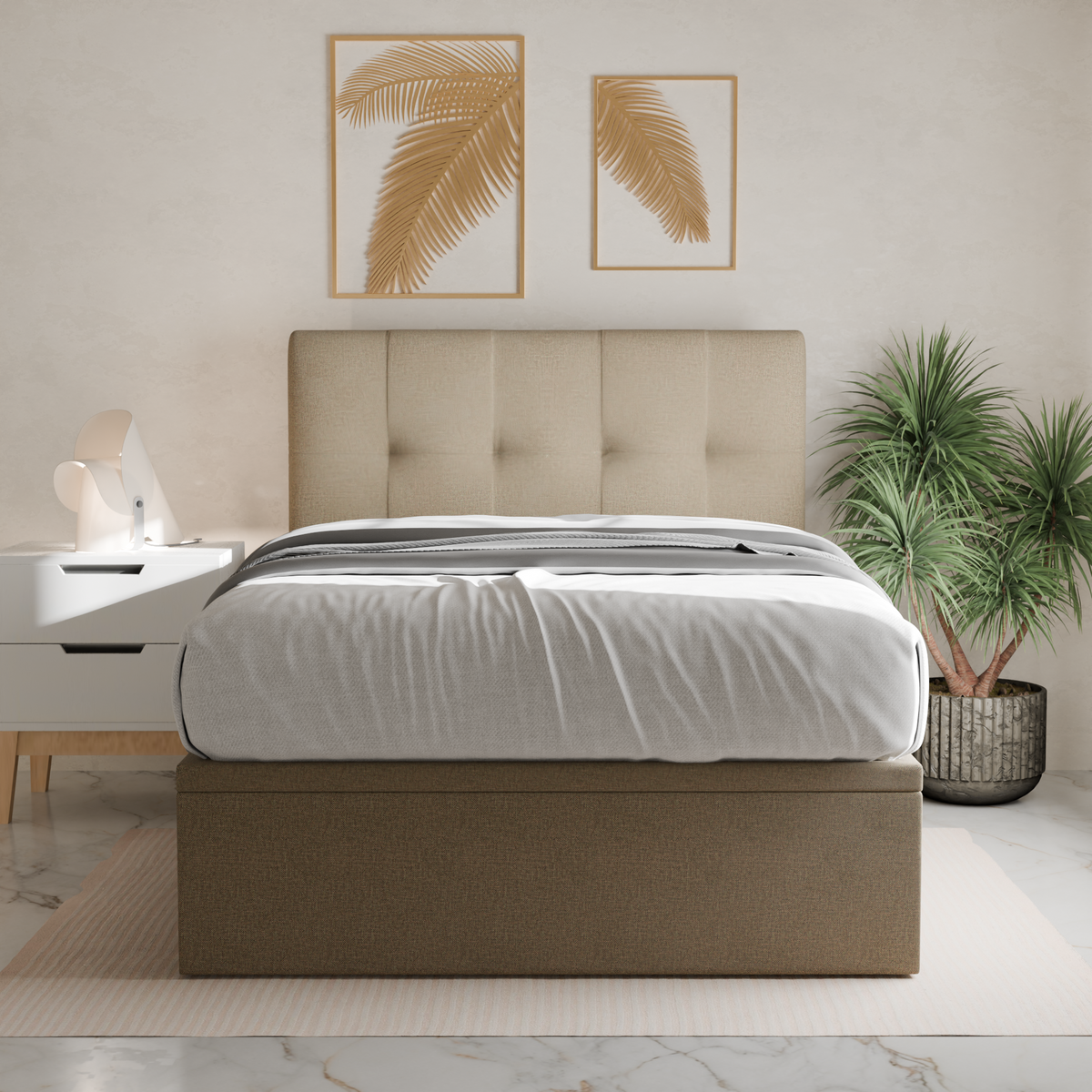 Zerith Fabric Storage Bed Frame