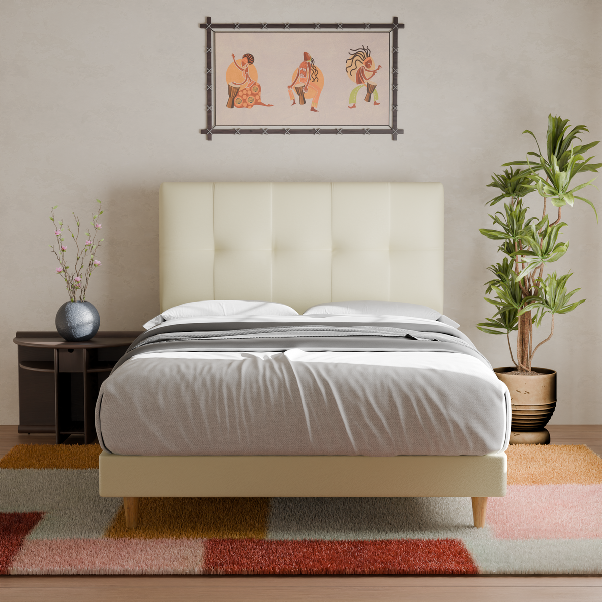 Zerith Faux Leather Bed Frame