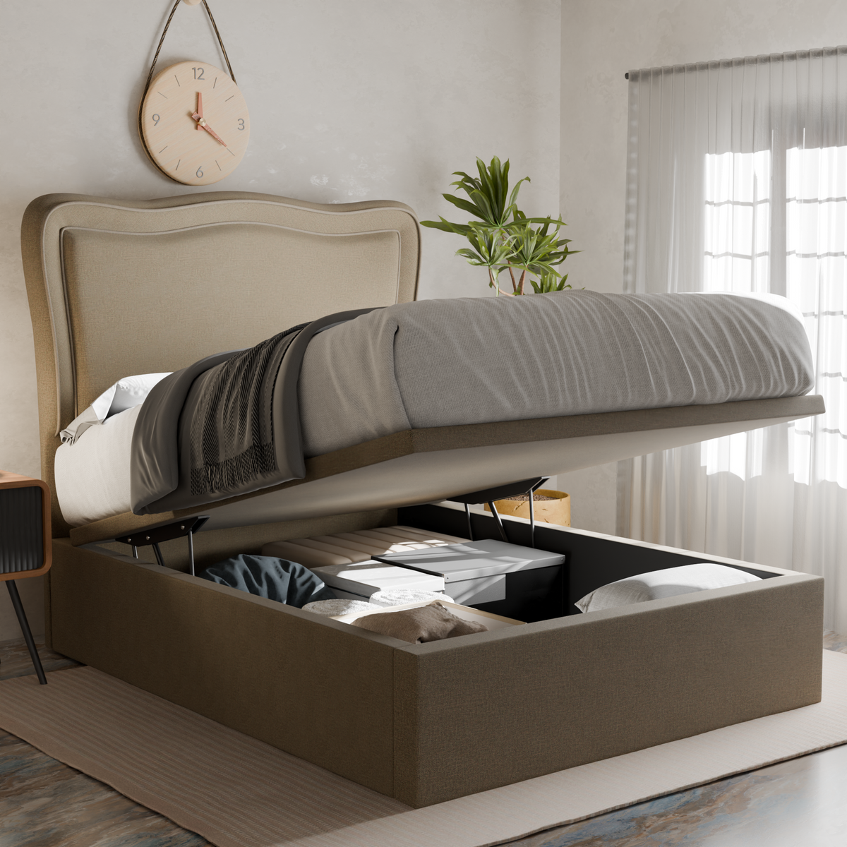 Freyla Fabric Storage Bed Frame