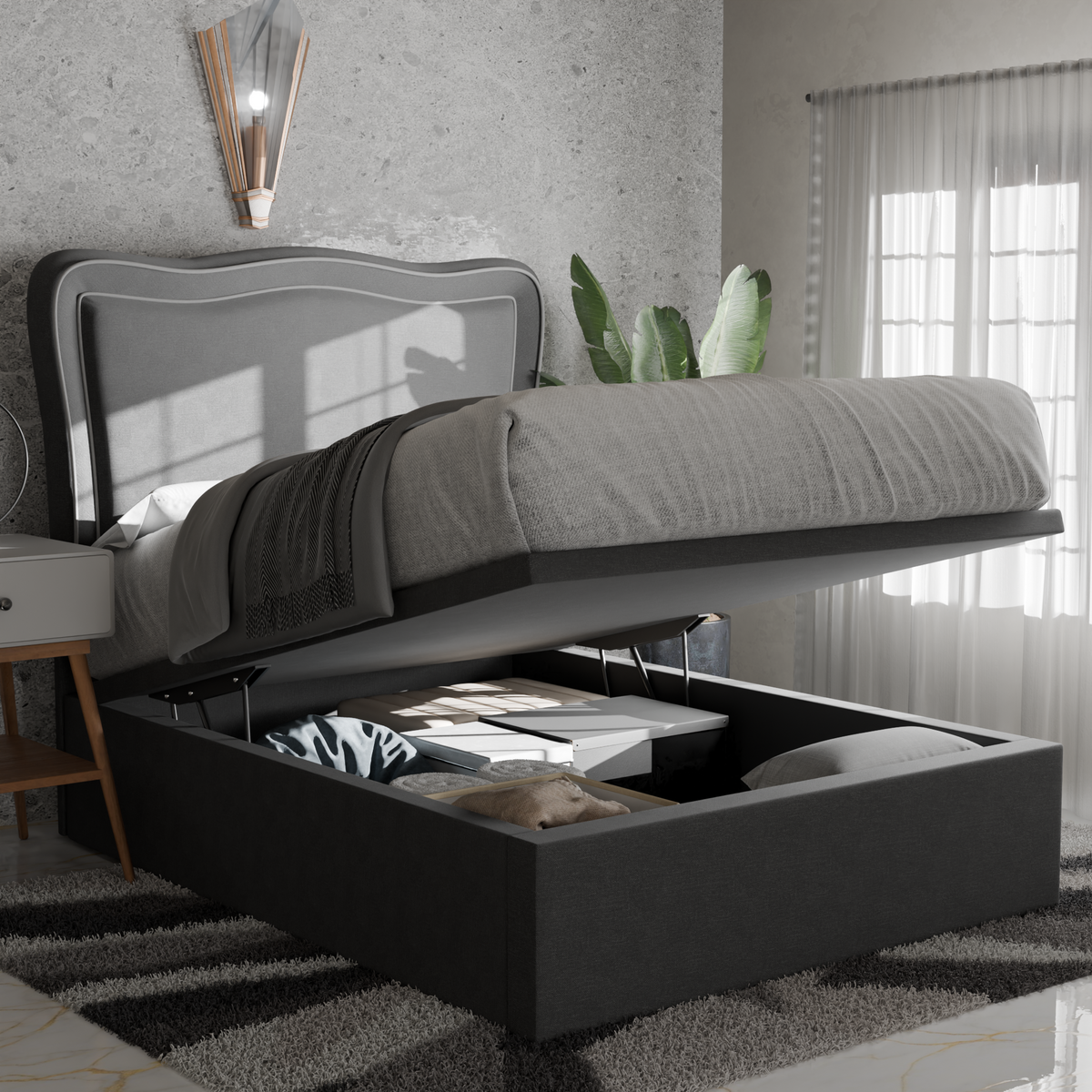 Freyla Fabric Storage Bed Frame