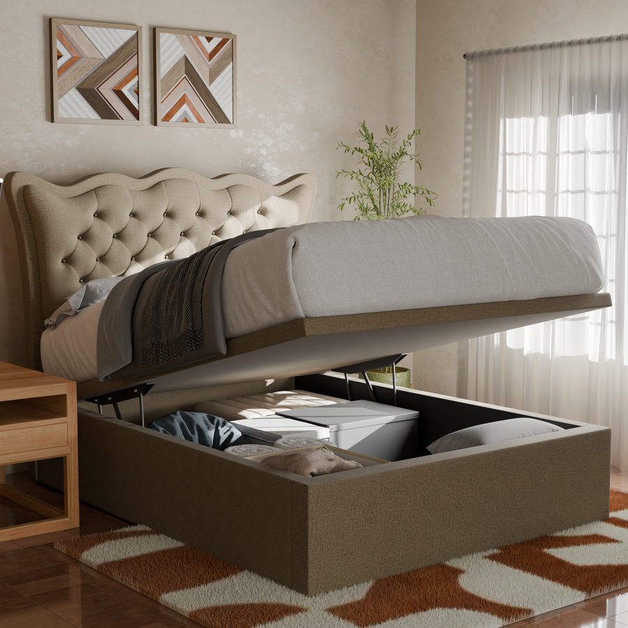 Harlen Fabric Storage Bed Frame