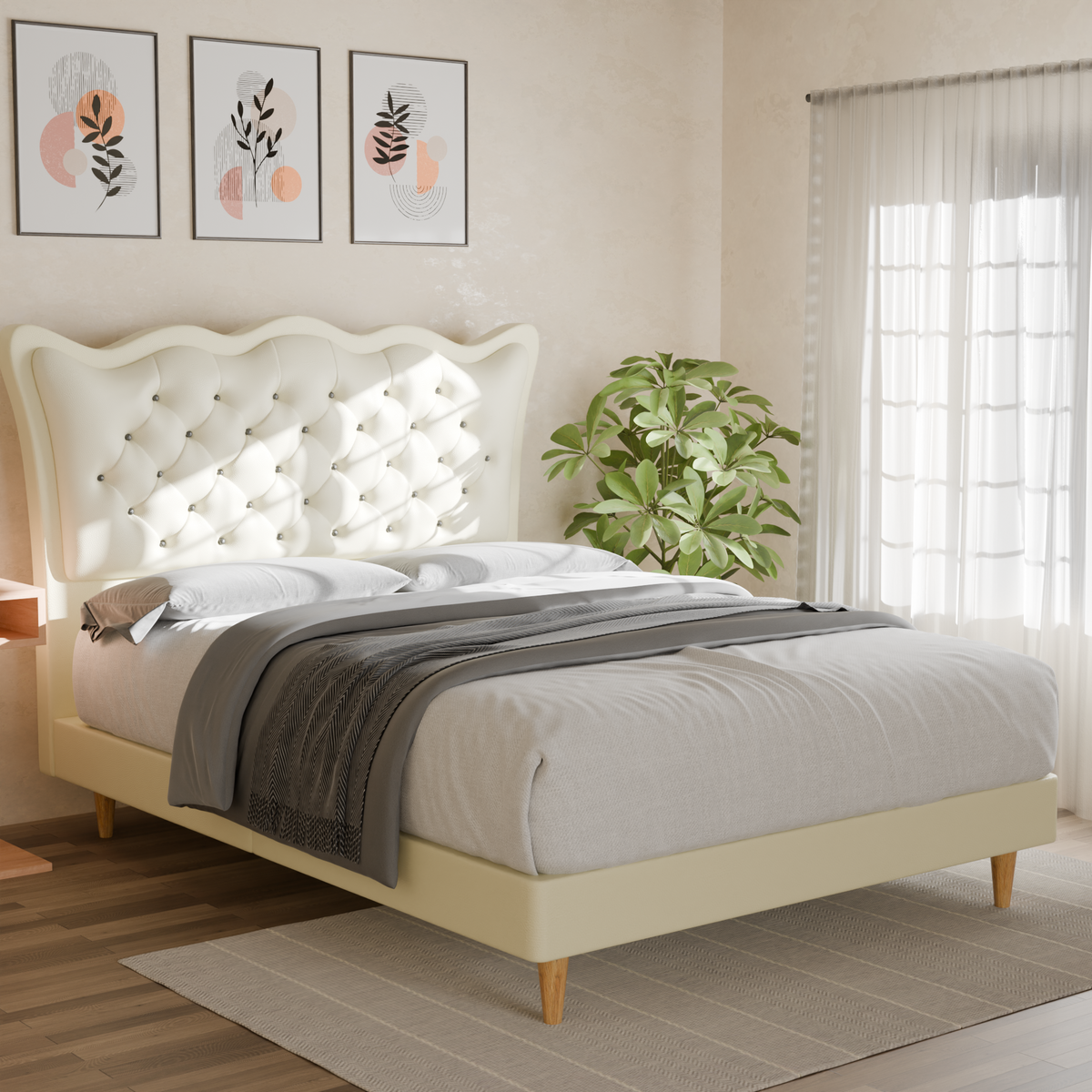 Harlen Faux Leather Bed Frame