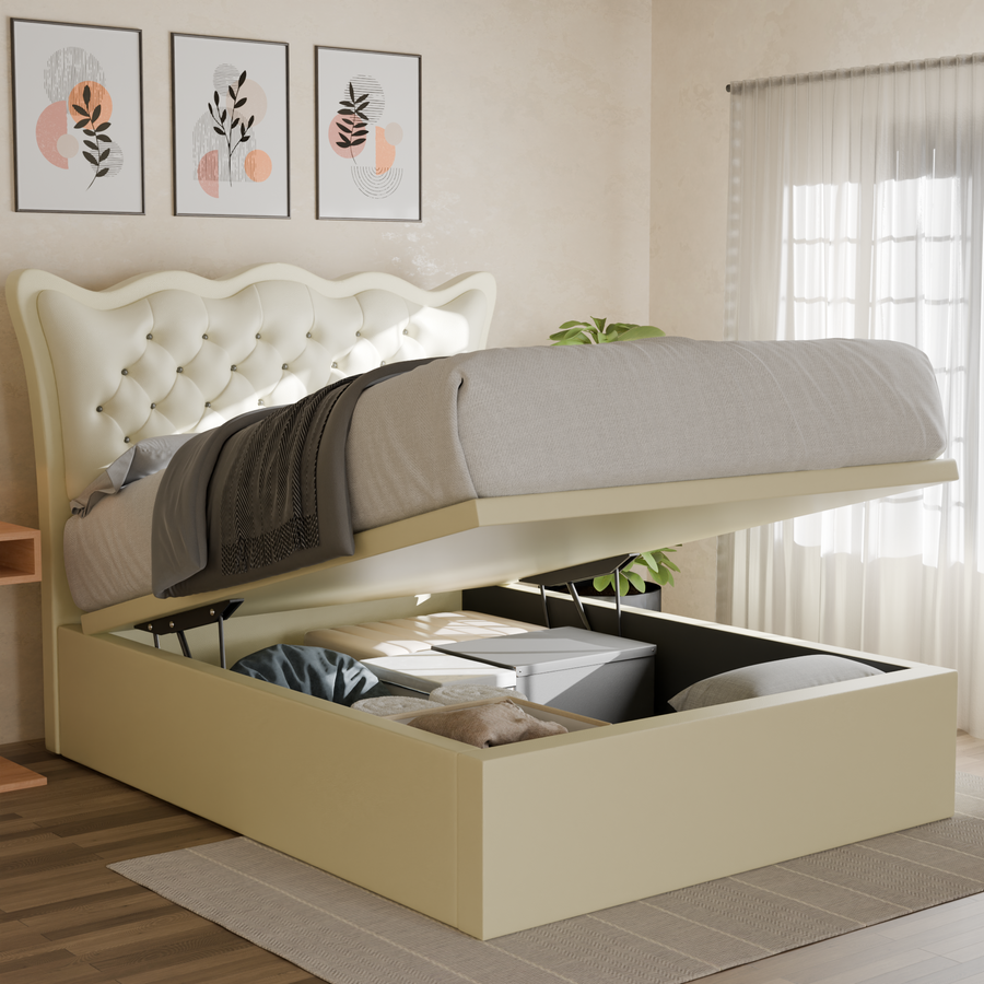 Harlen Faux Leather Storage Bed Frame