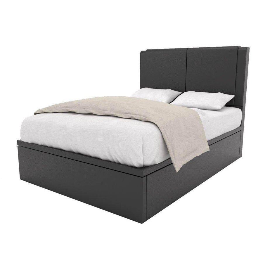 Ashleah Black Faux Leather Storage Bed + Somnuz™ Comforto 10" Bamboo Fabric Latex Pocketed Spring Mattress Singapore