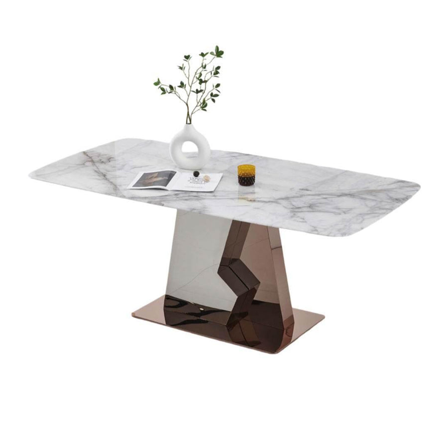 Giulia Glossy Sintered Stone Dining Table (160cm/180cm/200cm) - Maxi Home Furnishing