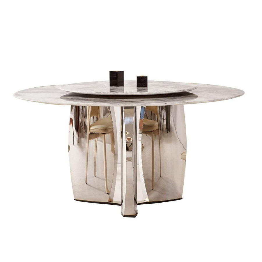 Leo Sintered Stone Round Dining Table - Maxi Home Furnishing