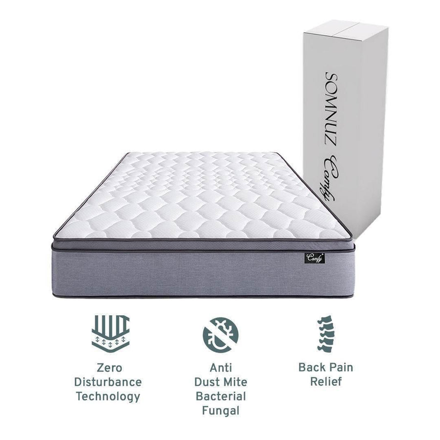 Devonne Fabric Bed Frame (Water Repellent) + Somnuz™ Comfy 10" Pocketed Spring Mattress Bed Set Singapore