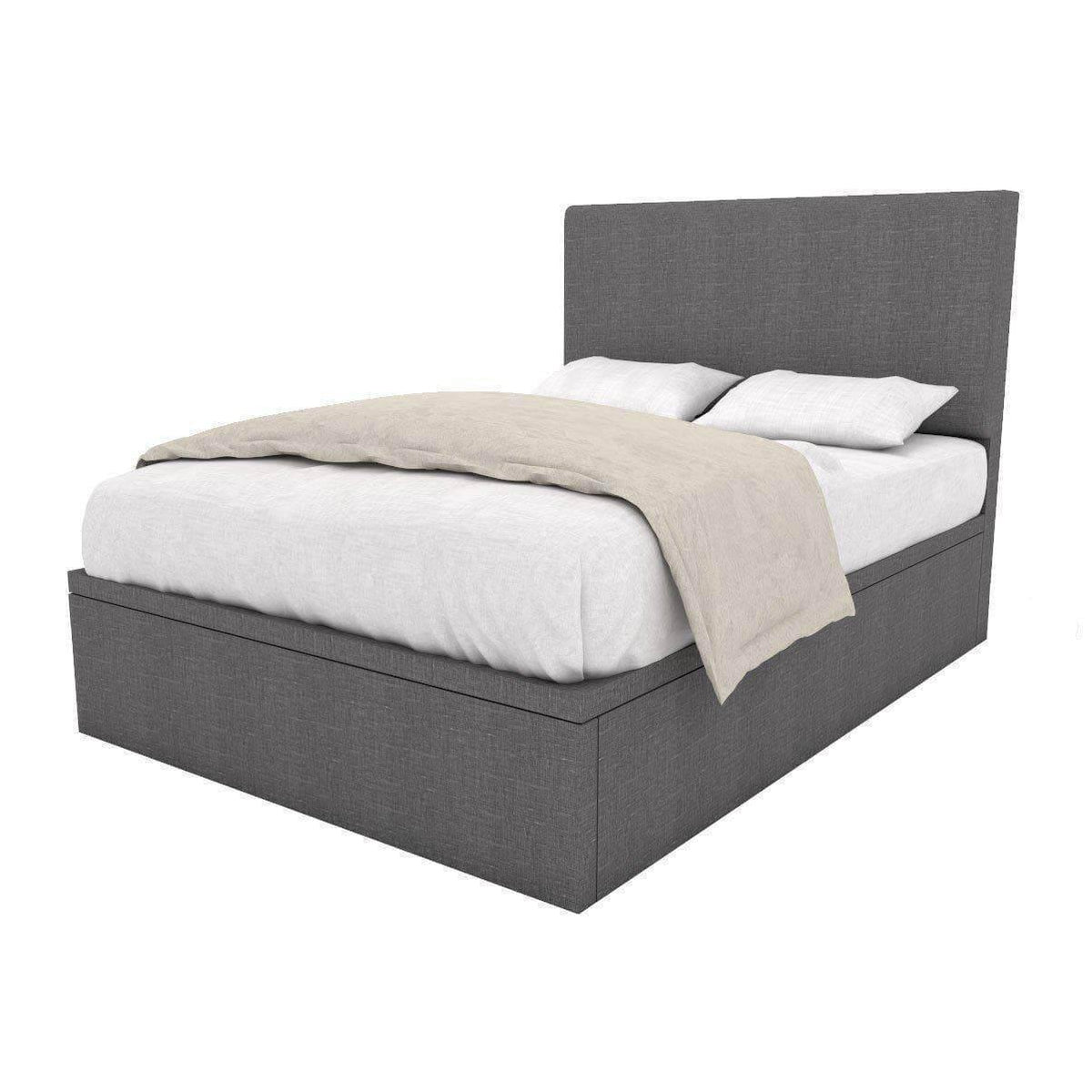 Devonne Grey Fabric Storage Bed + Somnuz™ Comfy 10" Individual Pocketed Spring Mattress Singapore