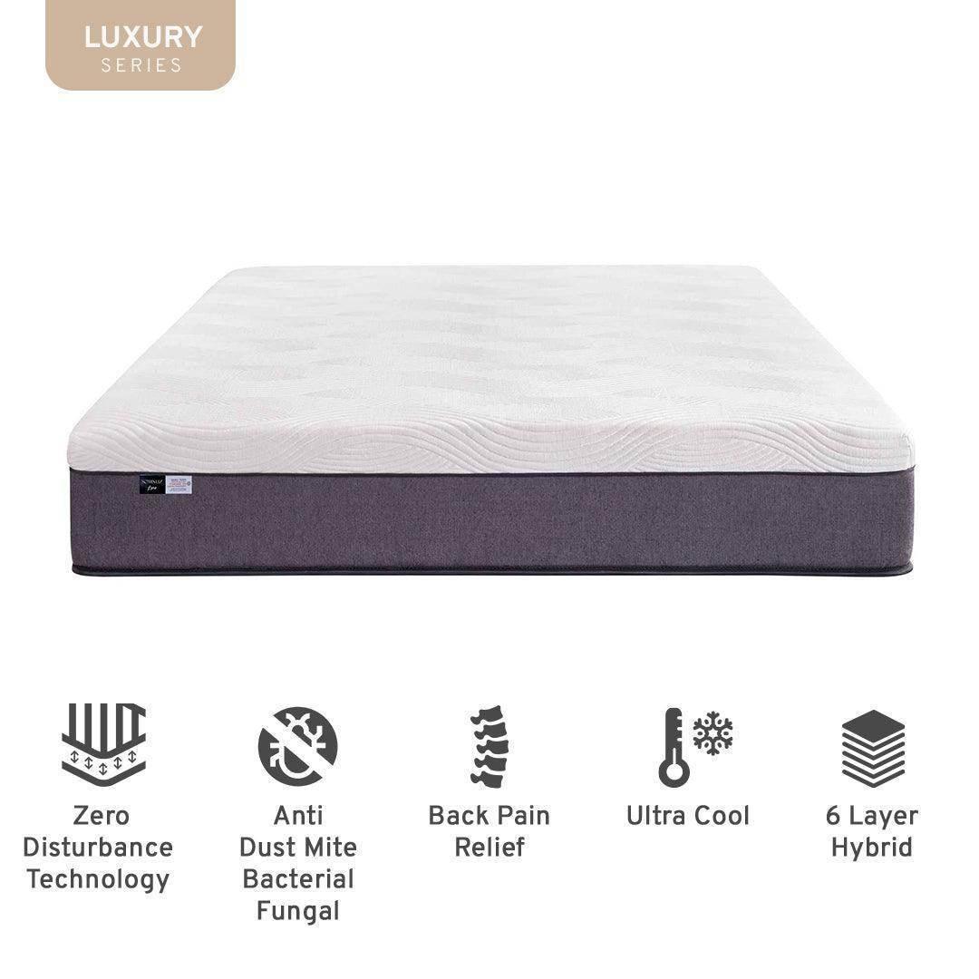 Devonne Grey Fabric Storage Bed (Water Repellent) + Somnuz™ Luxe Hybrid Cooling Mattress Singapore