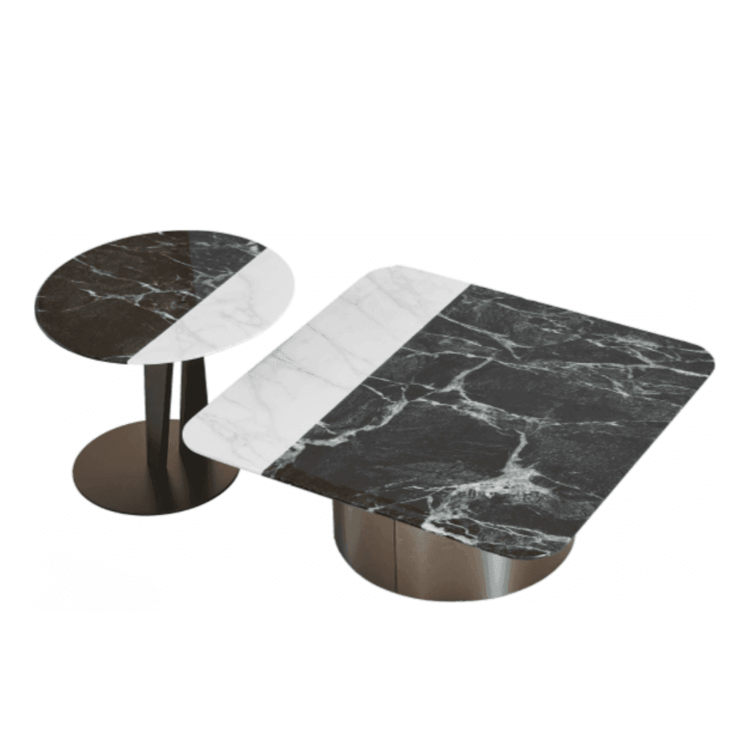 Juno Cultured Marble Nesting Coffee Table - Maxi Home Furnishing