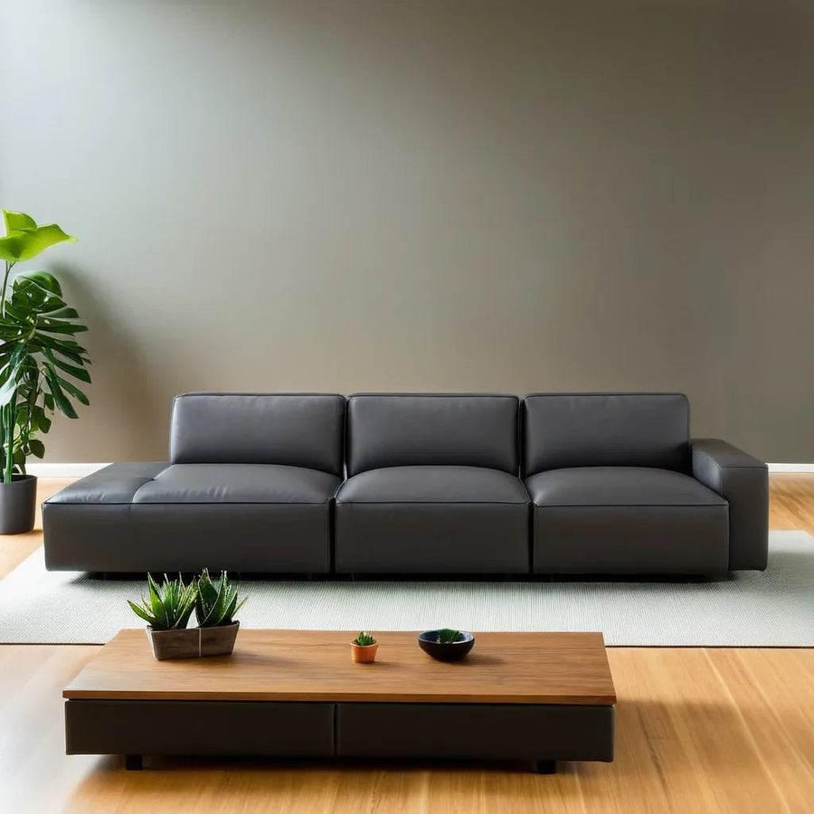 Aleppo Faux Leather 4 Seater Extended Sofa