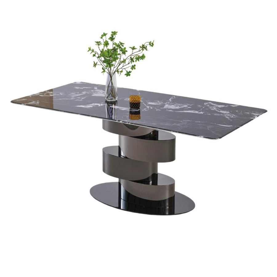 Honora Glossy Sintered Stone Dining Table (160cm/180cm/200cm) - Maxi Home Furnishing