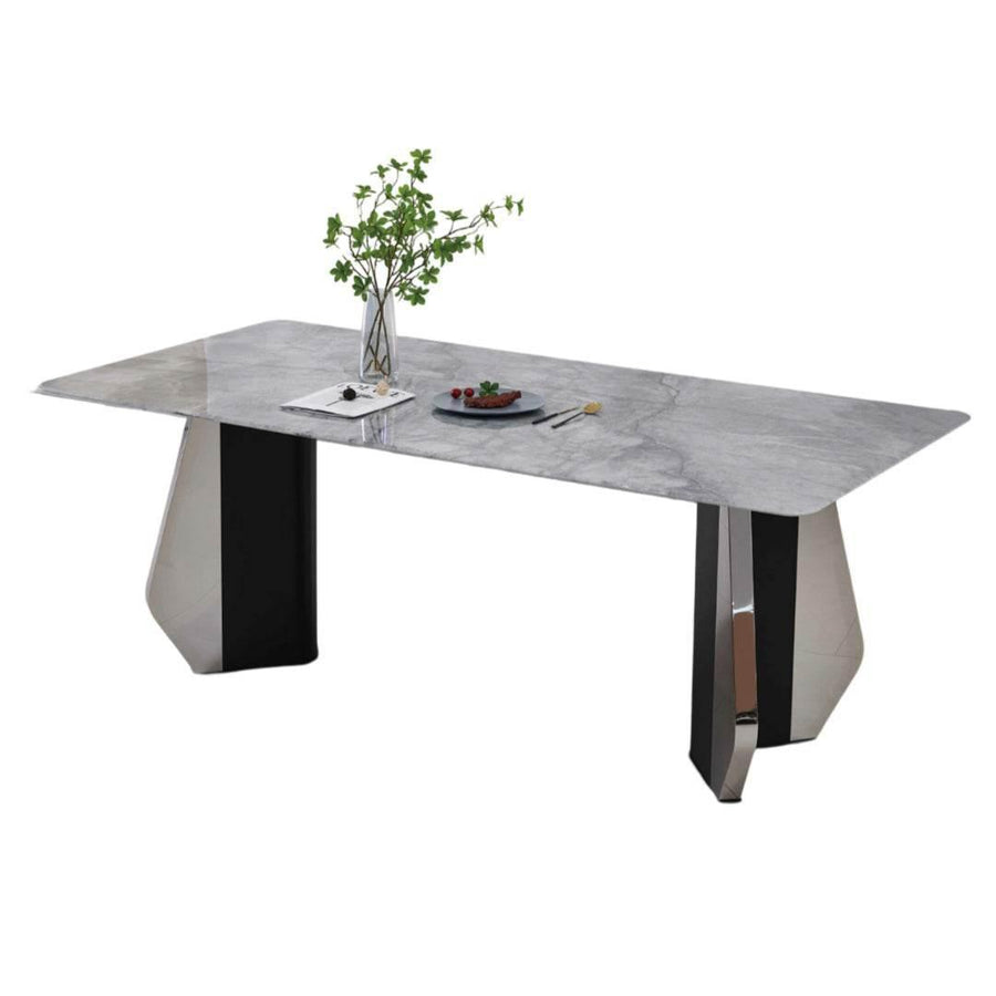 Baltasar Glossy Sintered Stone Dining Table (160cm/180cm/200cm) - Maxi Home Furnishing