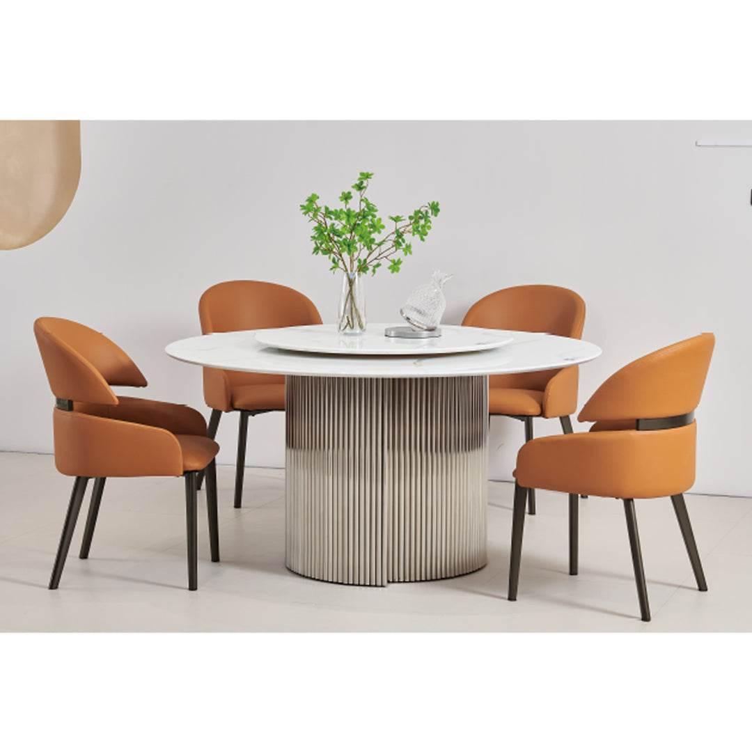 Alisha Sintered Stone Round Dining Table - Maxi Home Furnishing