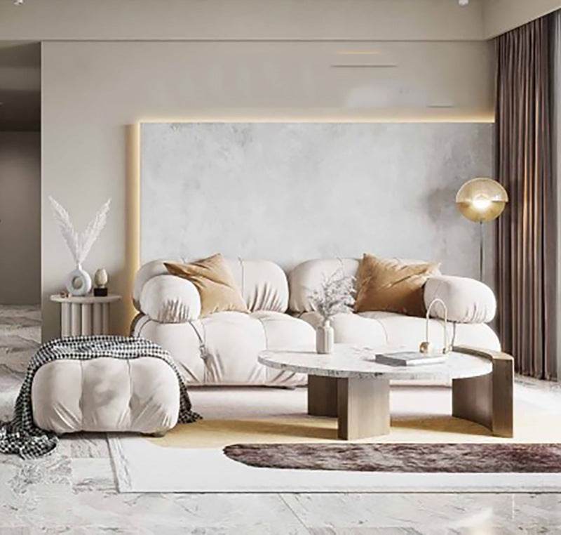 Stella Velvet Fabric Sofa in Cream Singapore