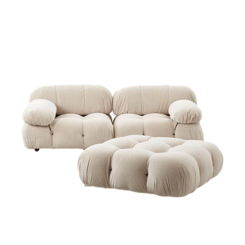 Stella Velvet Fabric Sofa in Cream Singapore