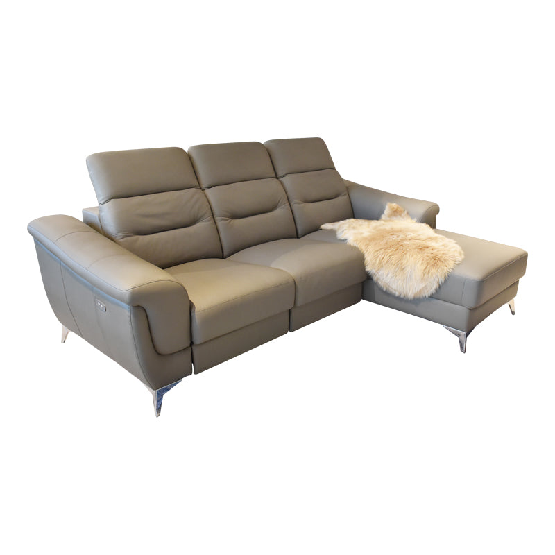 Half leather deals recliner sofa