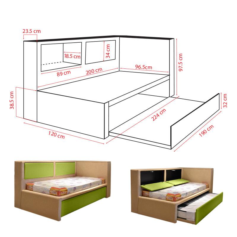 Elda 5 in1 Storage with Pull-Out Bed Frame - Maxi Home Furnishing